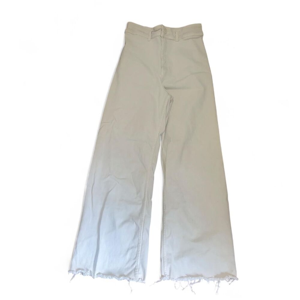 Zara Women's Cream Marine Wide Leg Jeans SZ 6
